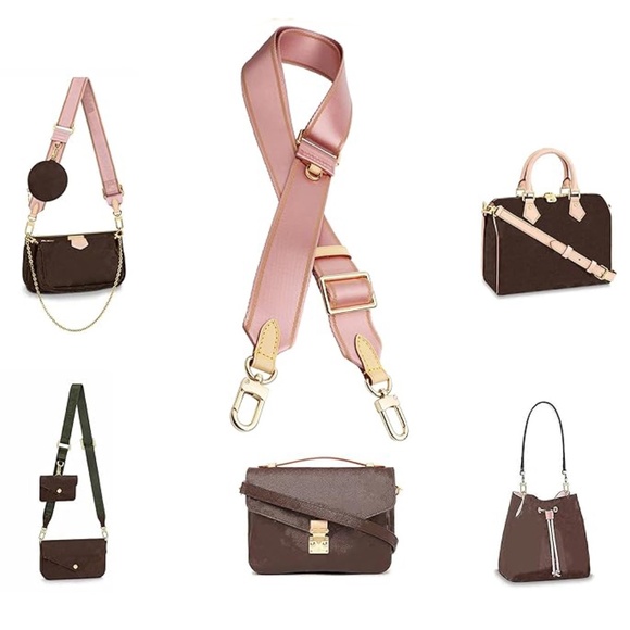 5 for $15 🦋 COLSEEY | Adjustable Crossbody Canvas Bag Strap in Pink/Gold - Picture 5 of 5